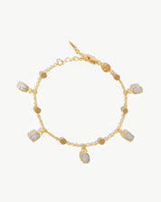 Lena Charm Bracelet | 18ct Gold Plated/Rainbow Moonstone