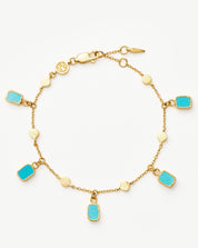 Lena Charm Bracelet | 18ct Gold Plated/Turquoise