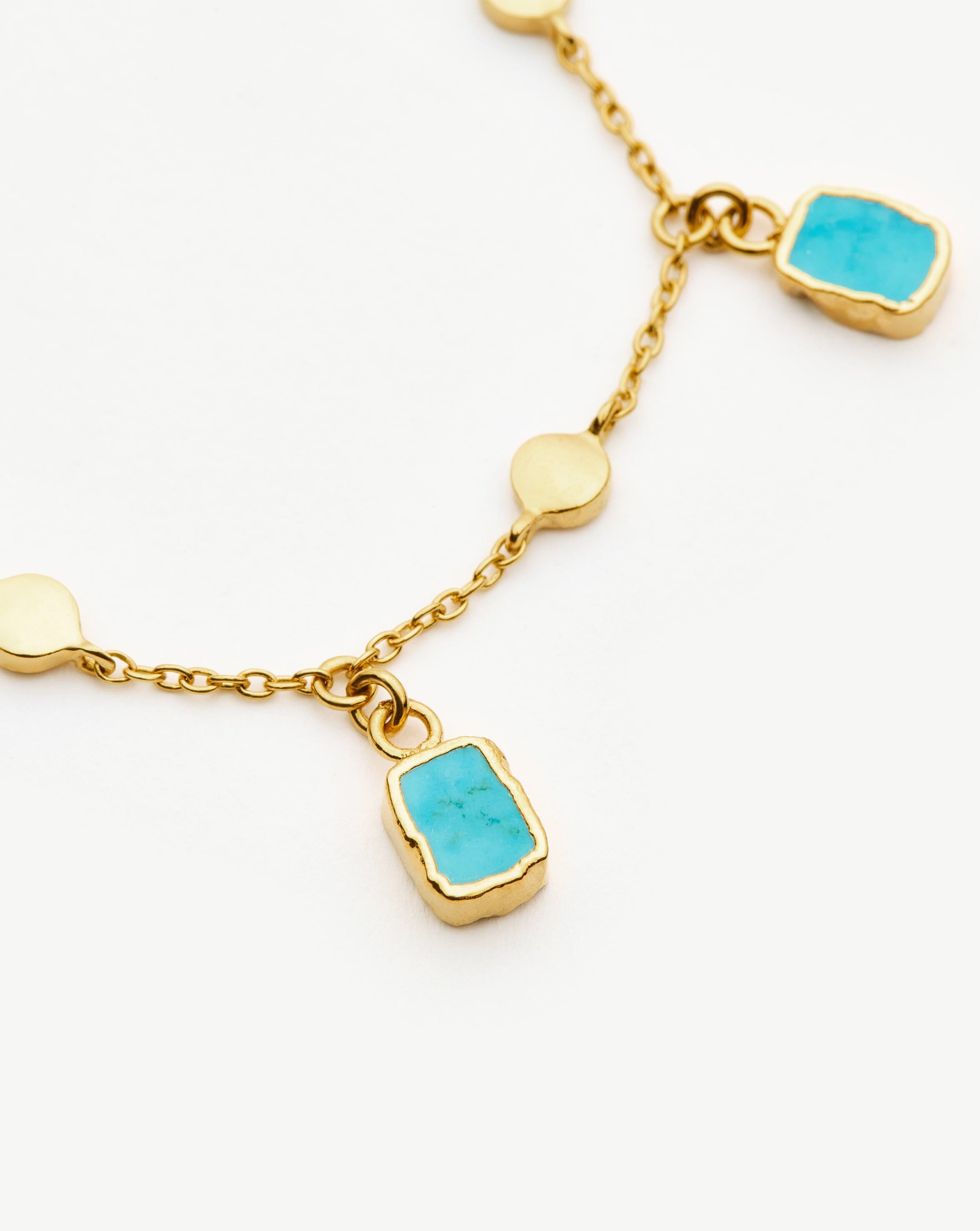 Lena Charm Bracelet | 18ct Gold Plated/Turquoise