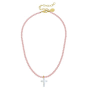 Alys Pearl Cross Necklace