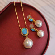 Opal Baroque Pearls Necklace and Earrings Gold Vermeil (Purchase Individually)