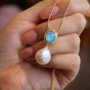 Opal Baroque Pearls Necklace and Earrings Gold Vermeil (Purchase Individually)