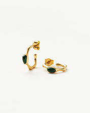 Magma Gemstone Small Hoop Earrings | 18k Recycled Gold Vermeil on Recycled Sterling Silver