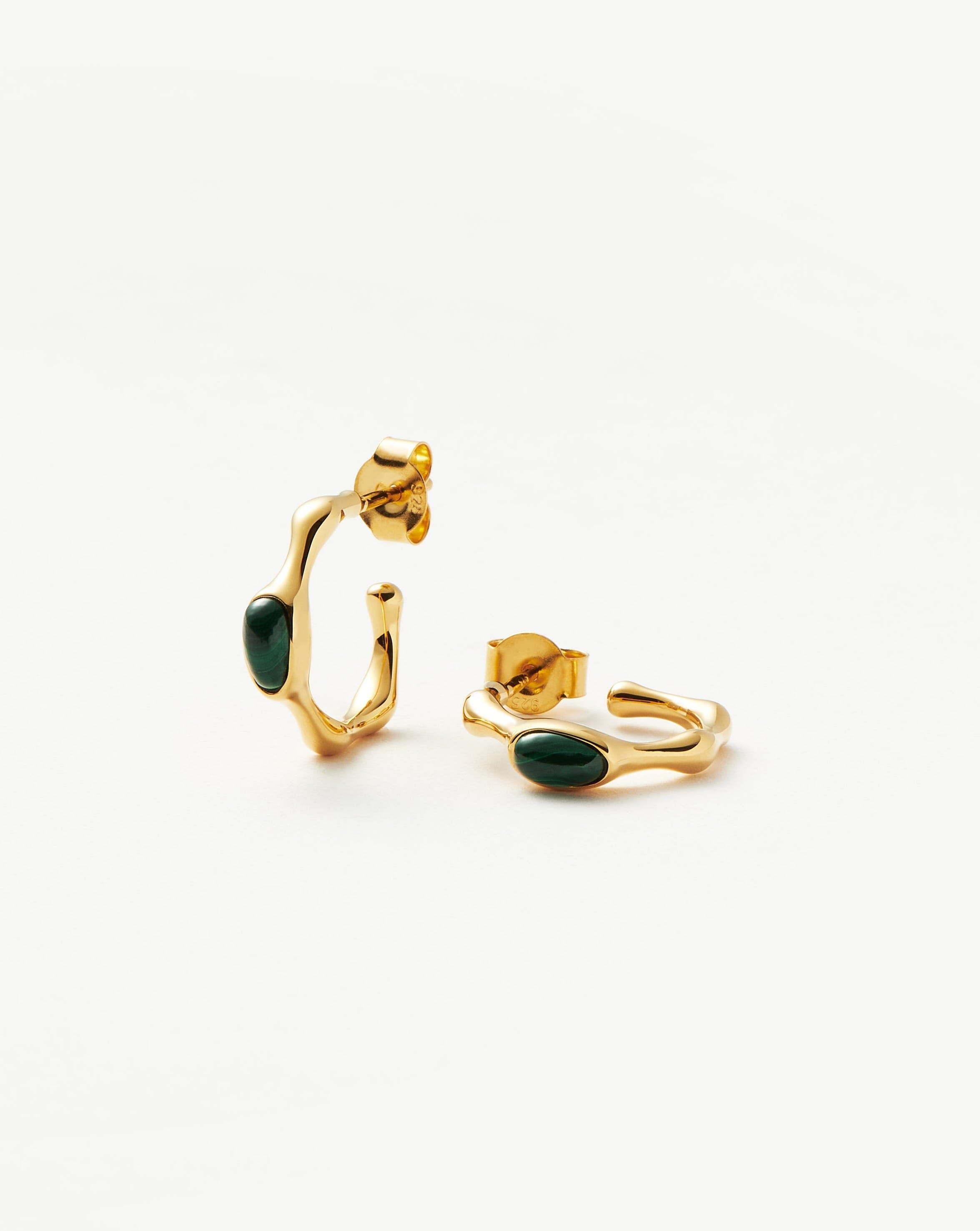 Magma Gemstone Small Hoop Earrings | 18k Recycled Gold Vermeil on Recycled Sterling Silver