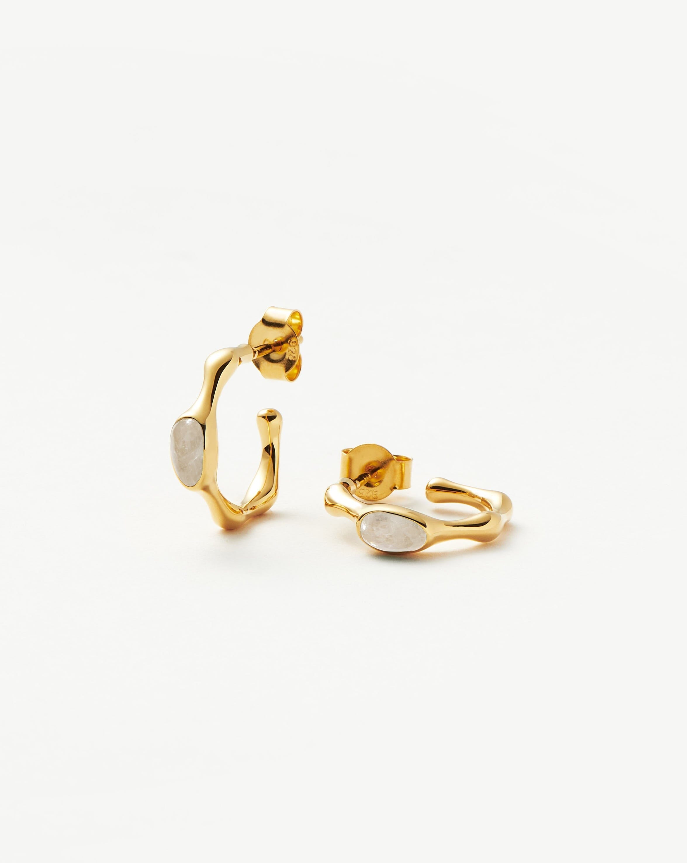 Magma Gemstone Small Hoop Earrings | 18k Recycled Gold Vermeil on Recycled Sterling Silver