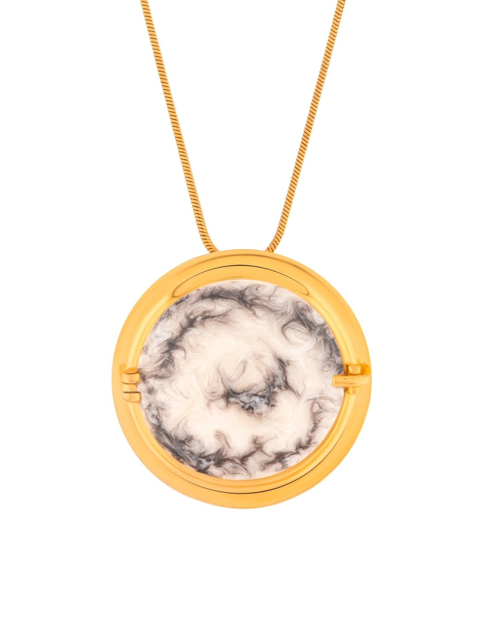 Memento Round Pendant White