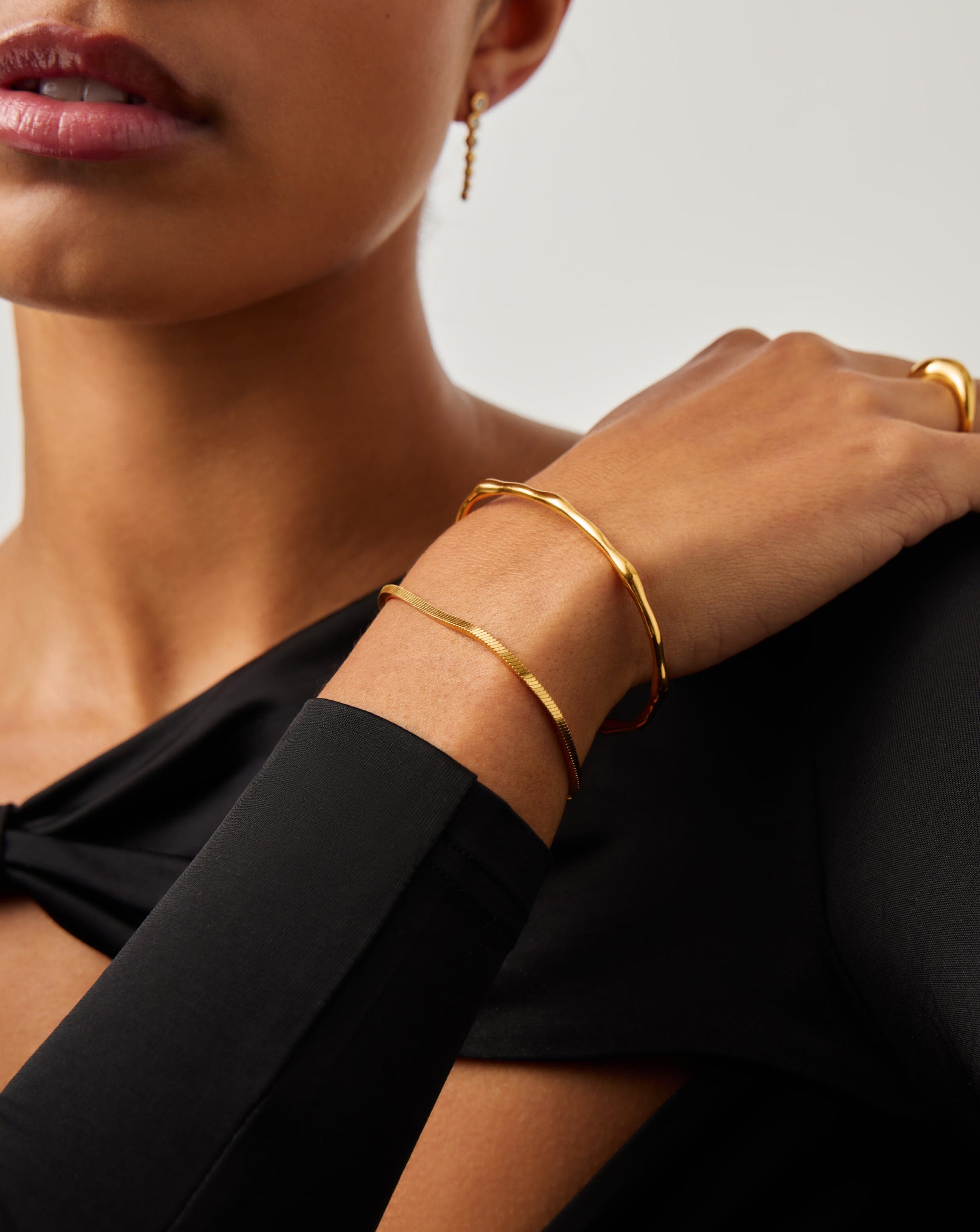 Molten Cuff Bracelet | 18k Gold Plated