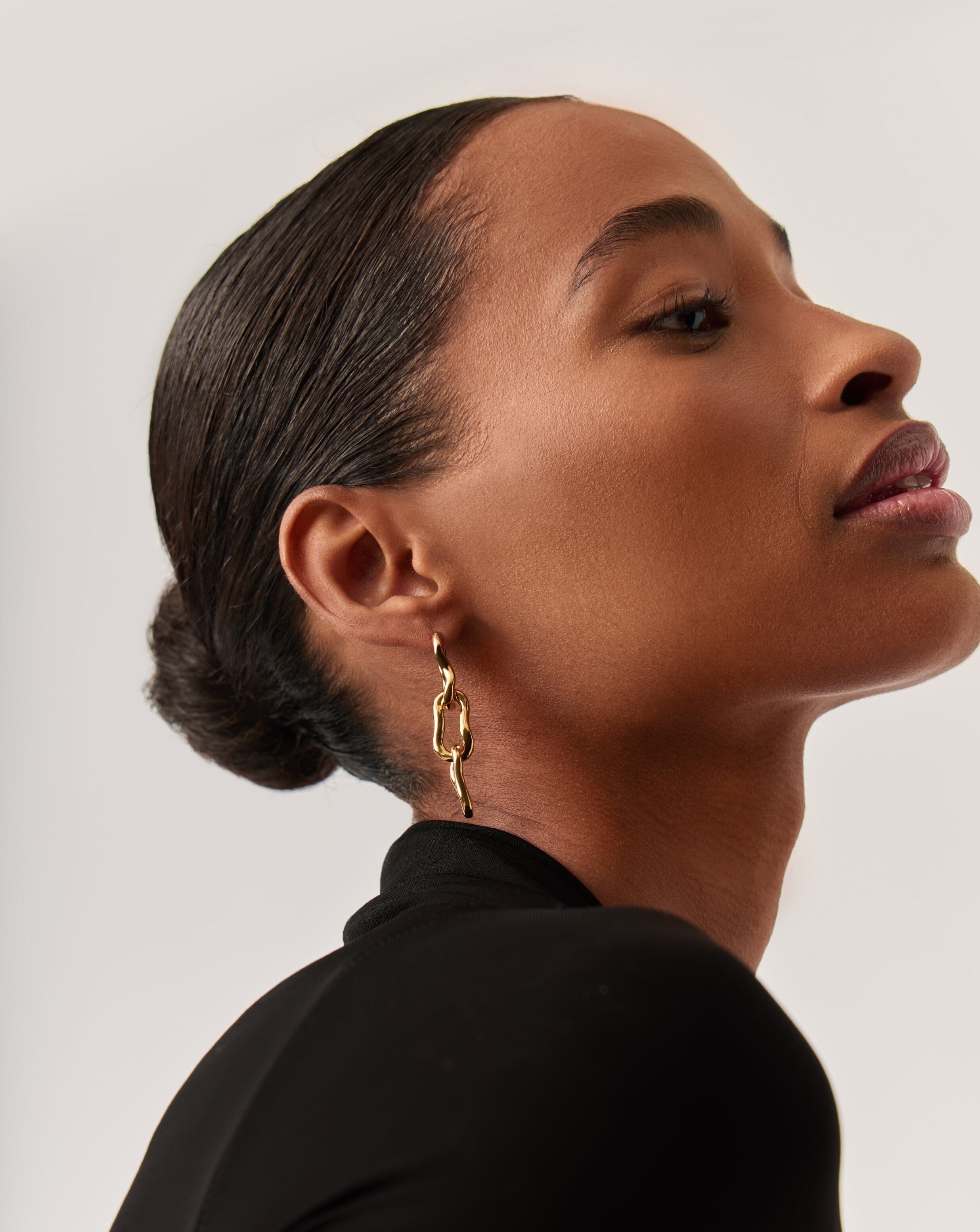 Molten Ovate Triple Drop Earrings | 18k Recycled Gold Plating on Brass