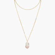 Lani Long Flameball Pearl Necklace