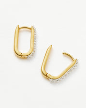 Pave Ovate Huggies | 18k Recycled Gold Vermeil on Recycled Sterling Silver