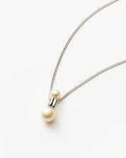 Pearl Ridge Pendant Chain Necklace | Sterling Silver/Pearl