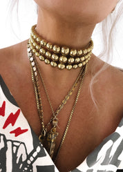 THREE TIMES THE CHARM CHOKER STATEMENT NECKLACE