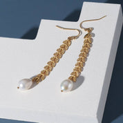 Gold Laurel Leaf Matching Pearl & Earrings Set (Sold Separately)