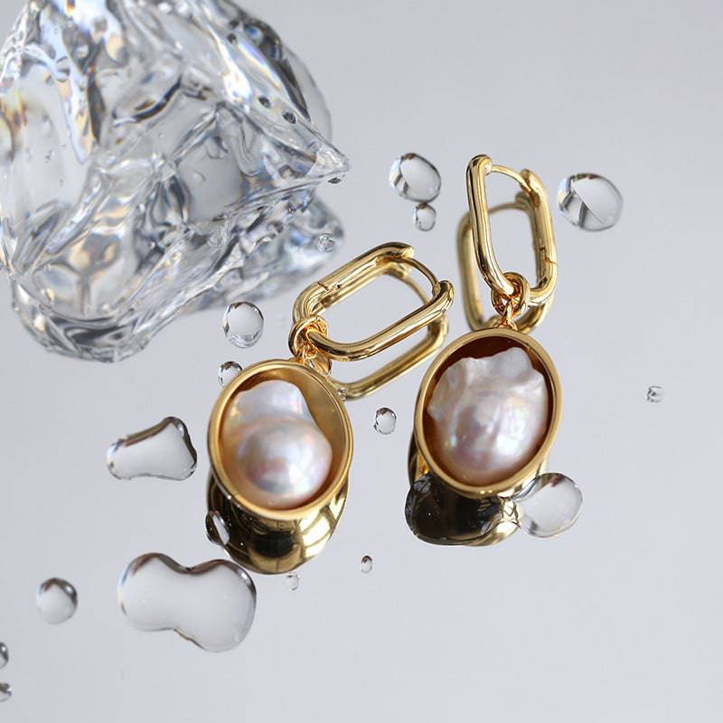 Baroque Pearl Gold Earrings