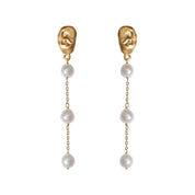 Long Drop Pearls Earrings