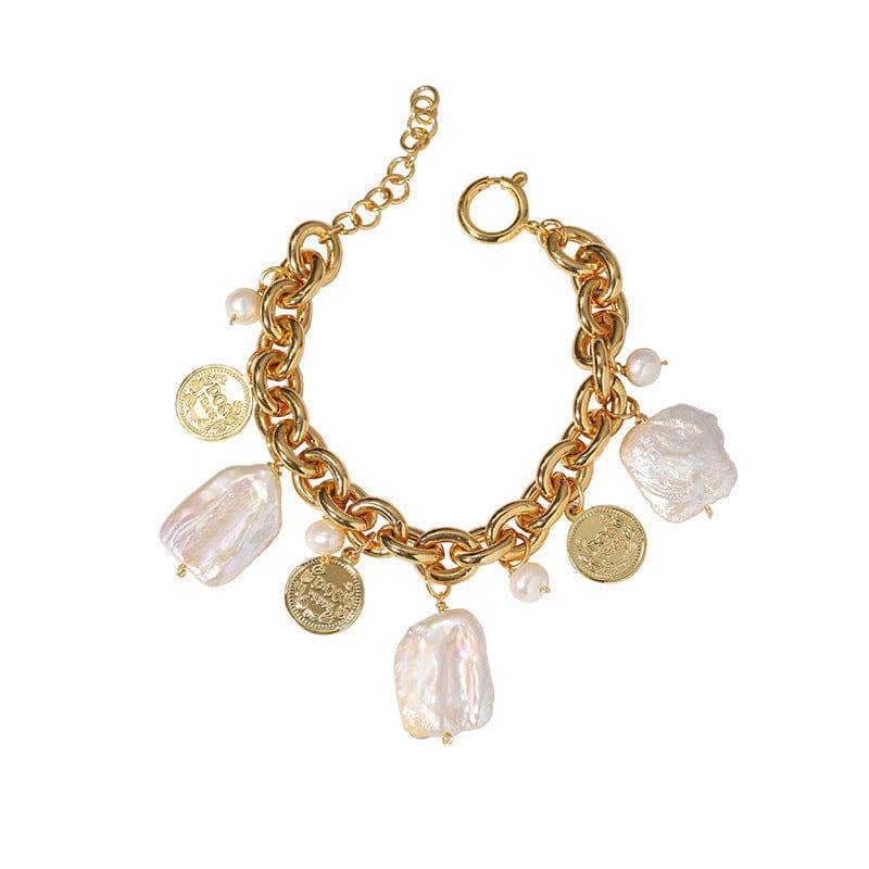 Coin Petal Baroque Pearls Necklace