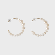 C Shape Hoop Pearls Earrings