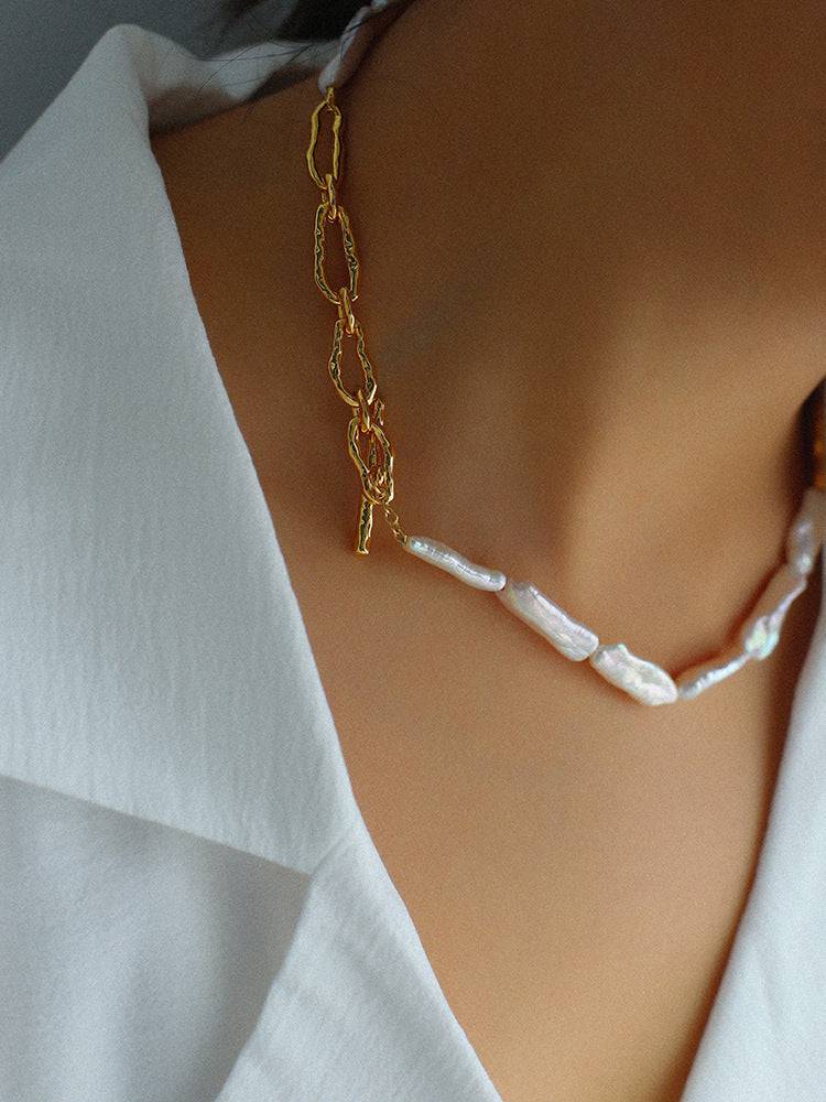 Baroque Pearl Chain Necklace