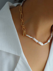 Baroque Pearl Chain Necklace