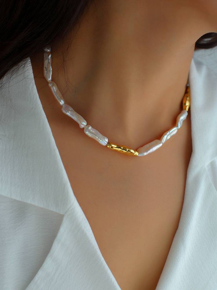 Baroque Pearl Chain Necklace