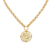 Dolphin Gold Coin Thick Chain Necklace