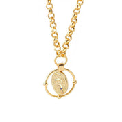 Dolphin Gold Coin Thick Chain Necklace