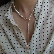 Graduated OT Lock Pearls Necklace