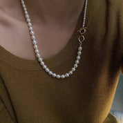 Graduated OT Lock Pearls Necklace