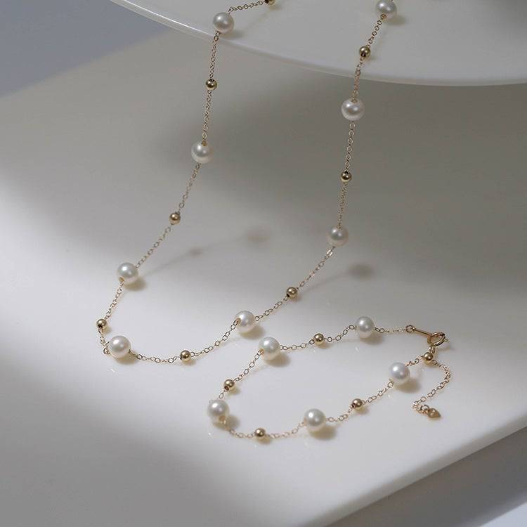 Jessica Pearl Necklace and Bracelet Gold Vermeil (Purchase Individually)