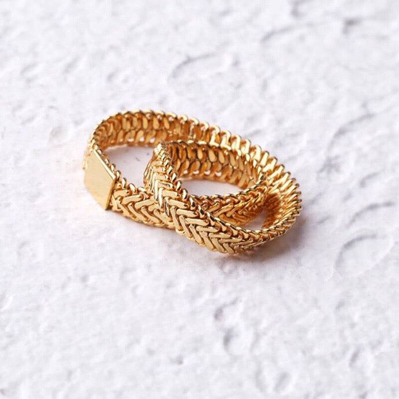 Chain Layered Gold Ring