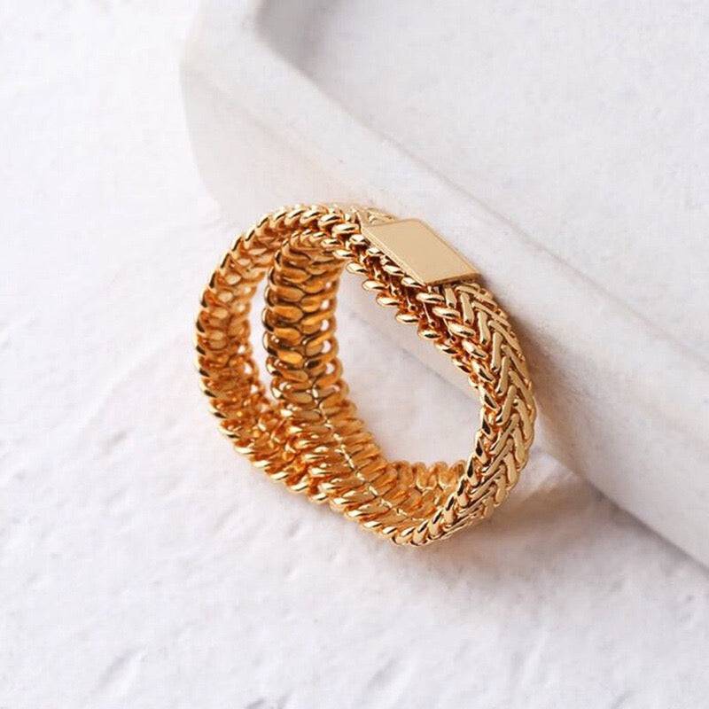 Chain Layered Gold Ring