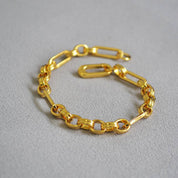 Modern Interlocking Gold Chain Bracelet