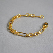 Modern Interlocking Gold Chain Bracelet