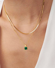 Alice Malachite Square Pendant Necklace