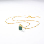 Alice Malachite Square Pendant Necklace