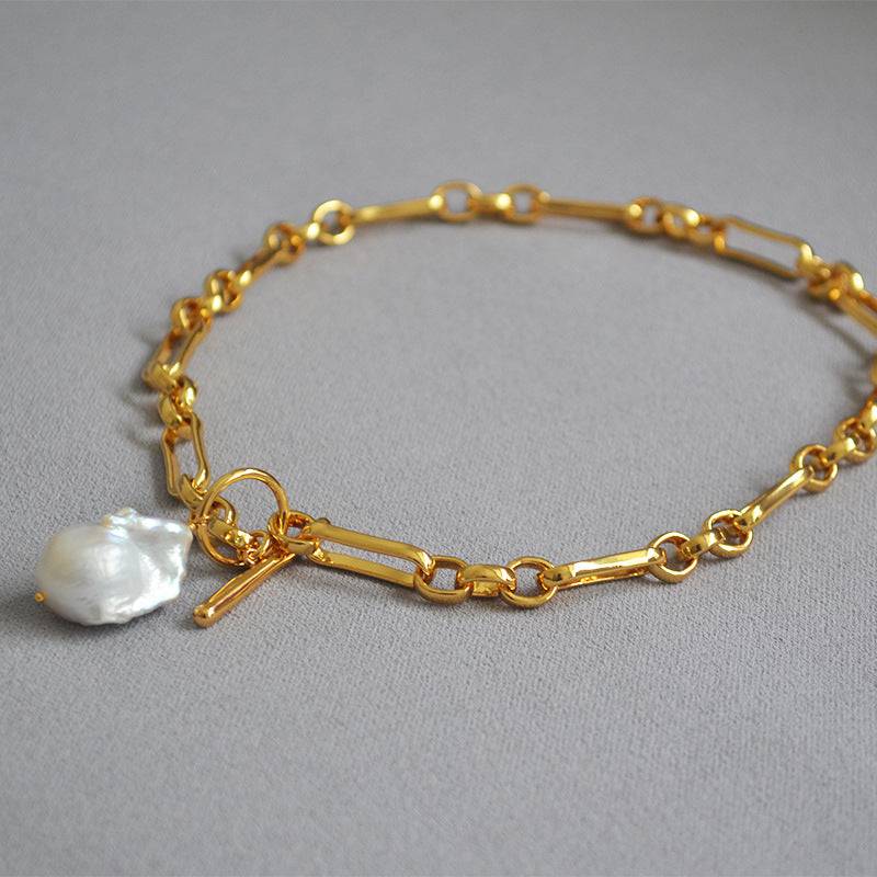 Baroque Pearl Gold Chain Necklace