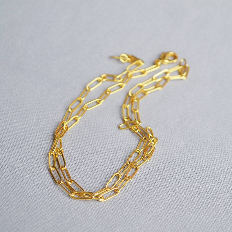 Modern Chain Paperclip Chic Gold Necklace