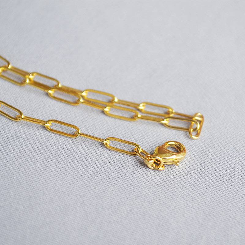 Modern Chain Paperclip Chic Gold Necklace