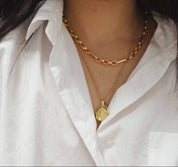 Modern Interlocking Gold Chain Necklace