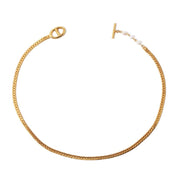 Snake Chain Pearl Gold Necklace