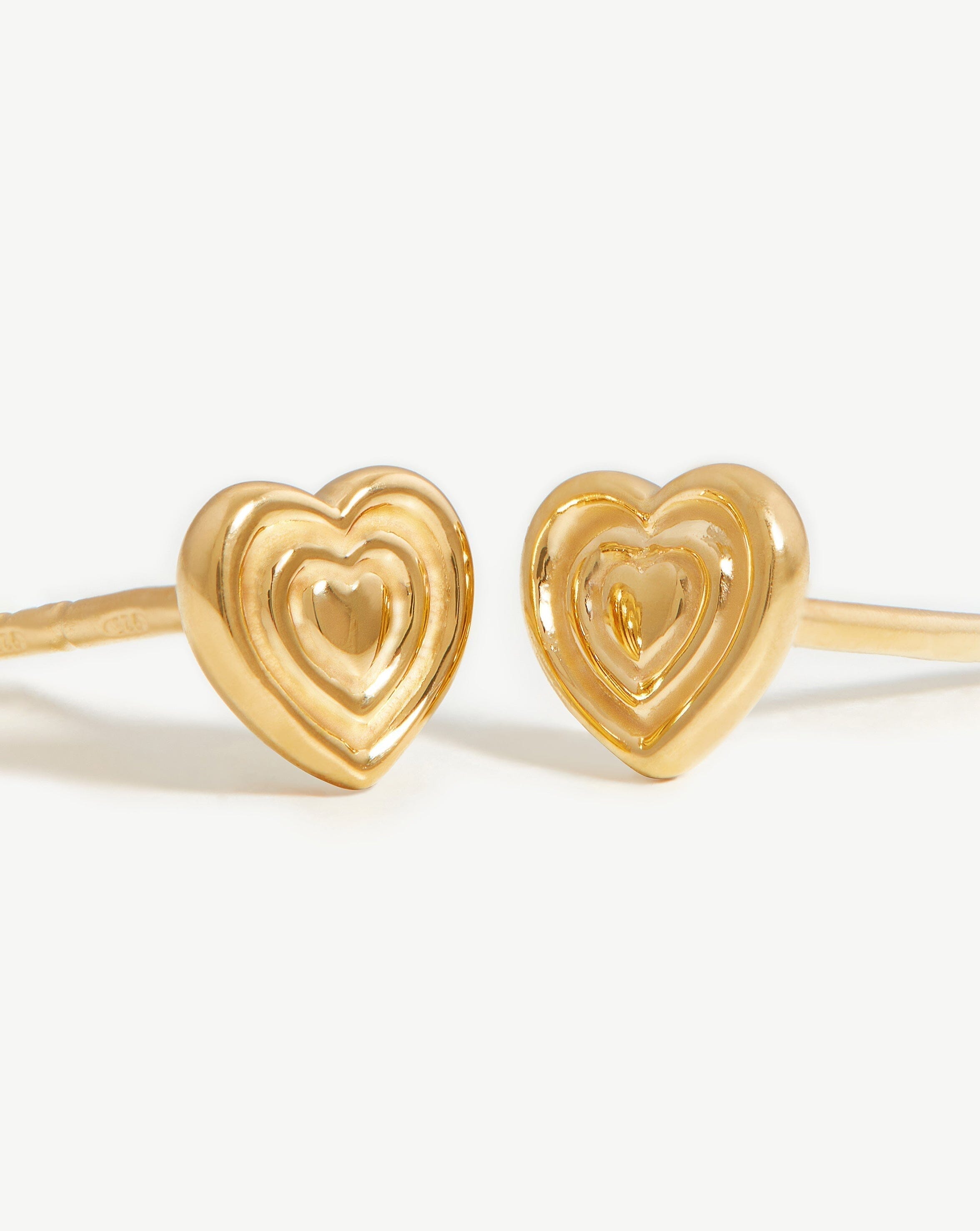 Ridge Heart Stud Earrings