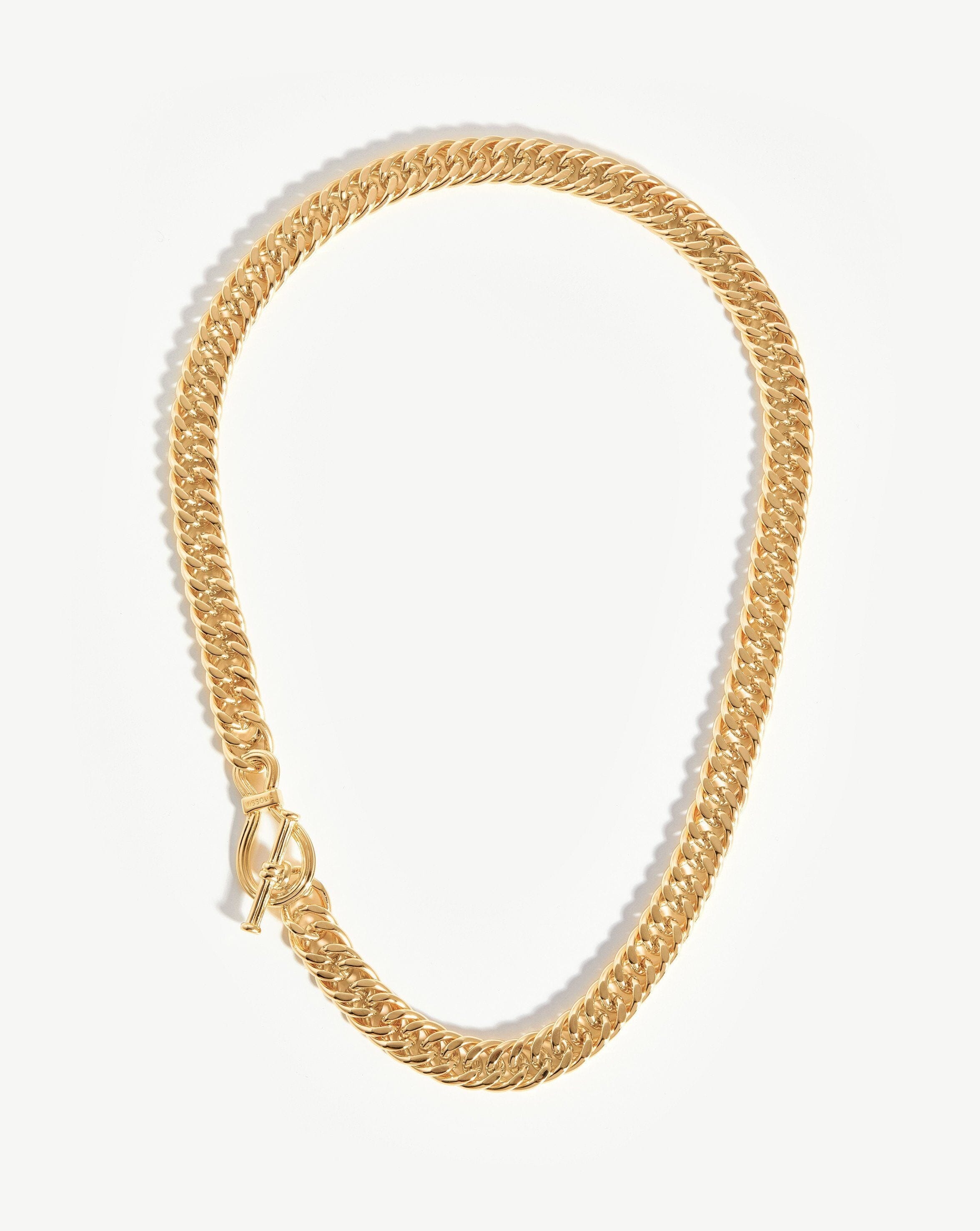 Ridge T-Bar Chain Necklace | 18k Gold Plated