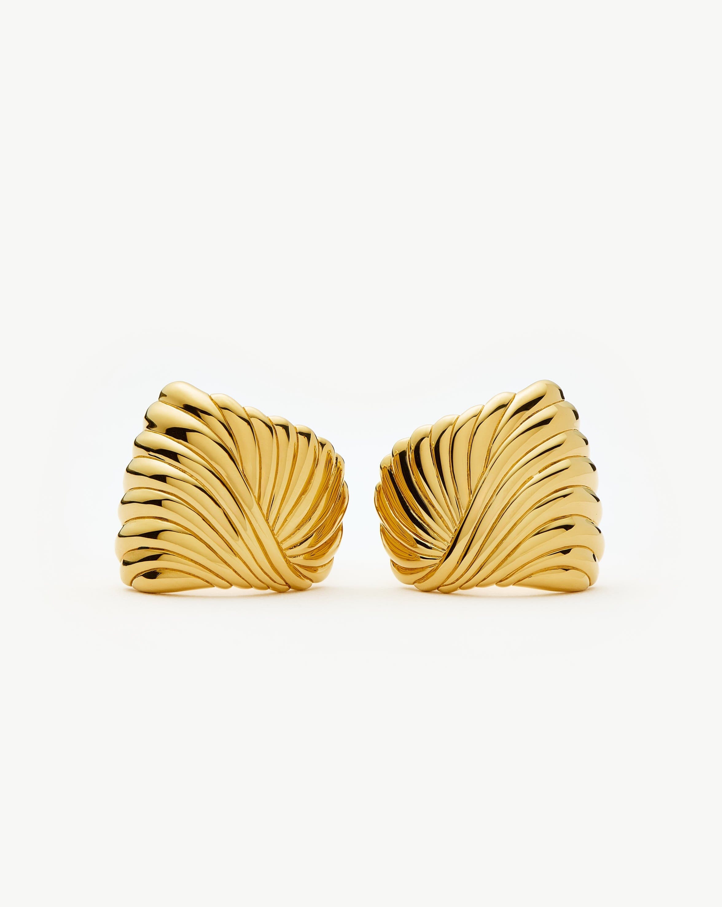 Ripple Stud Earrings | 18k Gold Plated