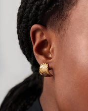 Ripple Stud Earrings | 18k Gold Plated