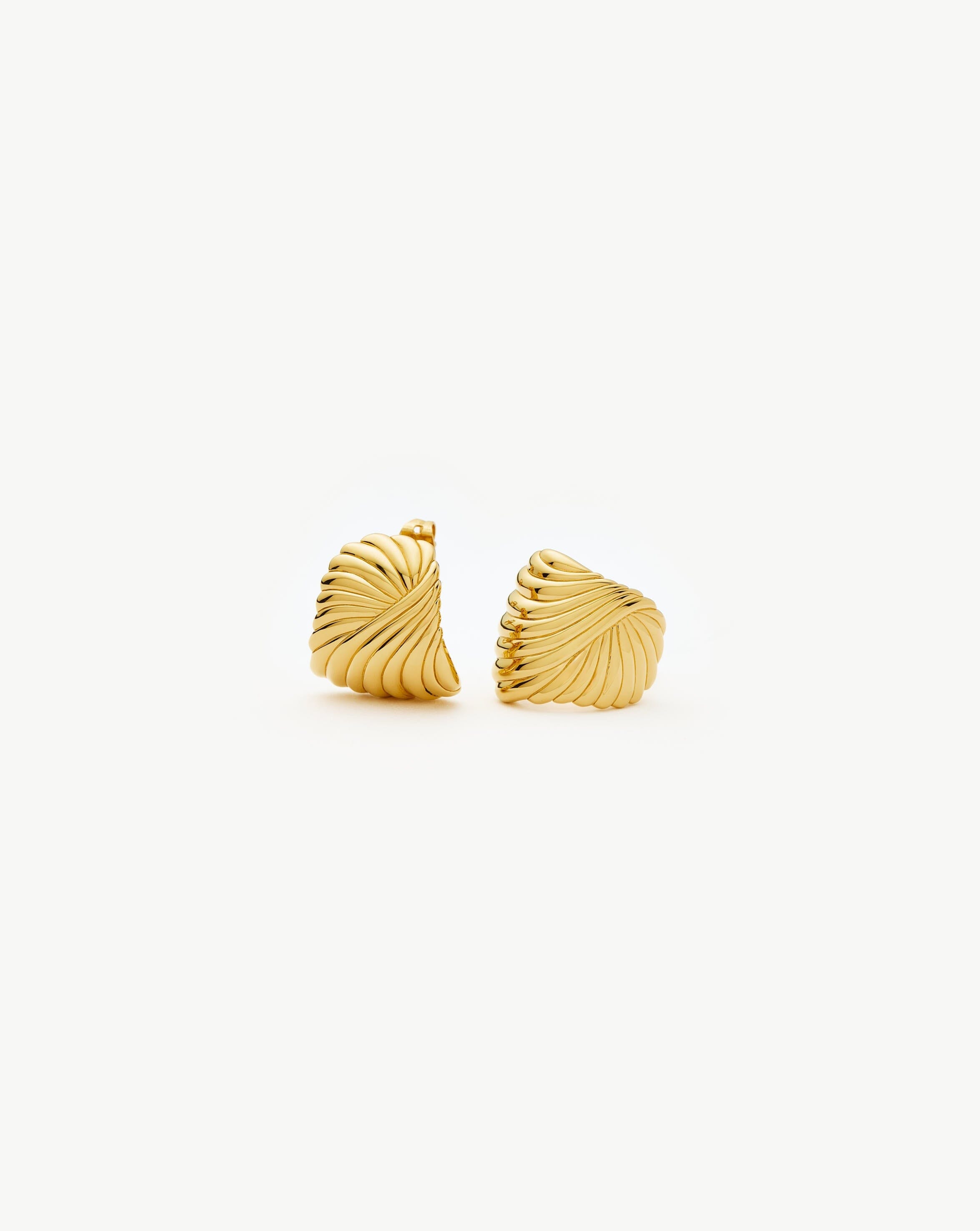 Ripple Stud Earrings | 18k Gold Plated