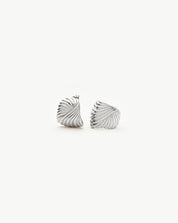 Ripple Stud Earrings | Silver Plated