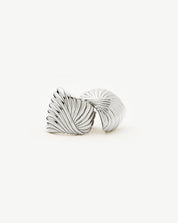 Ripple Stud Earrings | Silver Plated