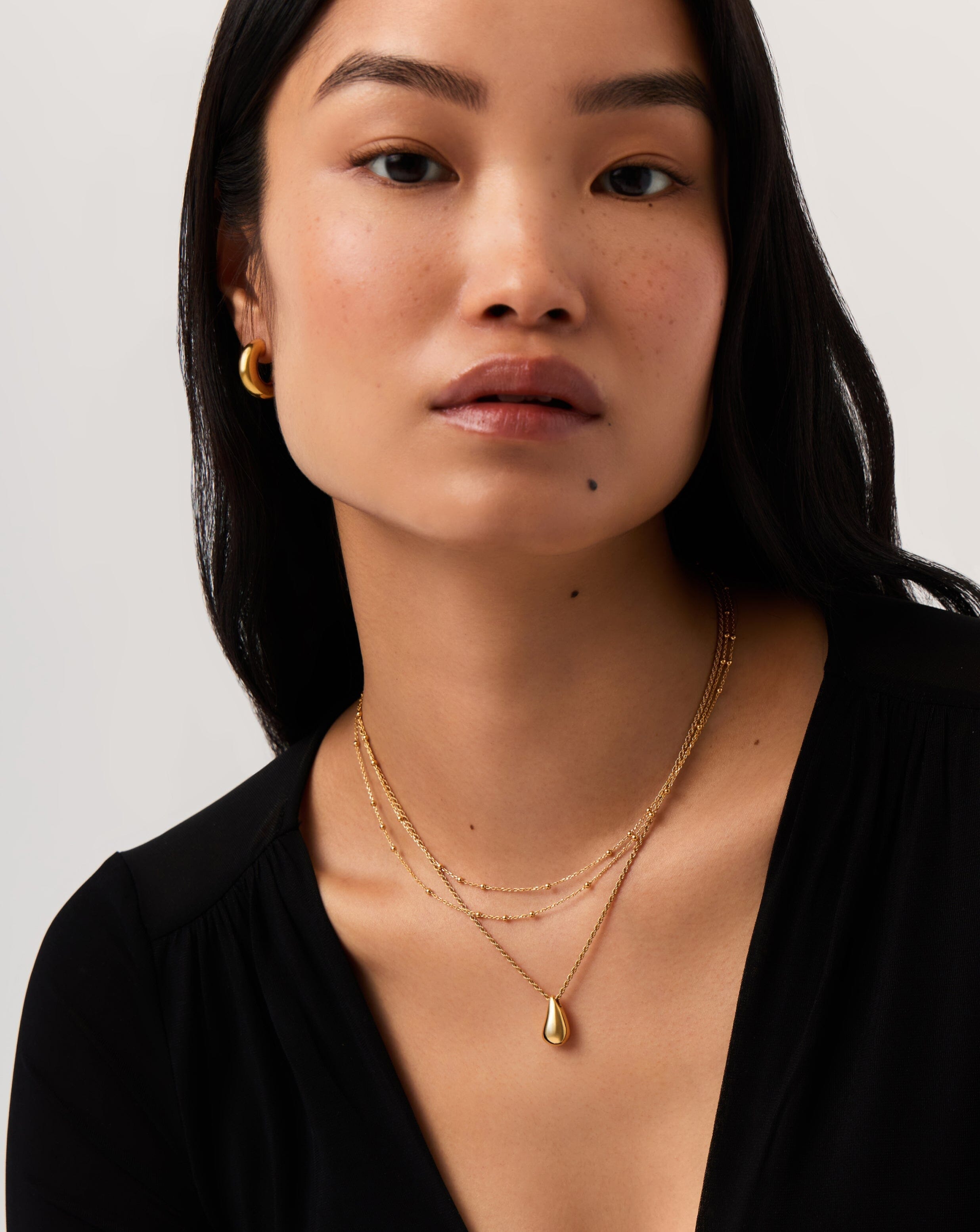 Savi Droplet Pendant & Double Necklace Set | 18k Gold Vermeil