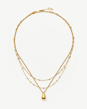 Savi Droplet Pendant & Double Necklace Set | 18k Gold Vermeil