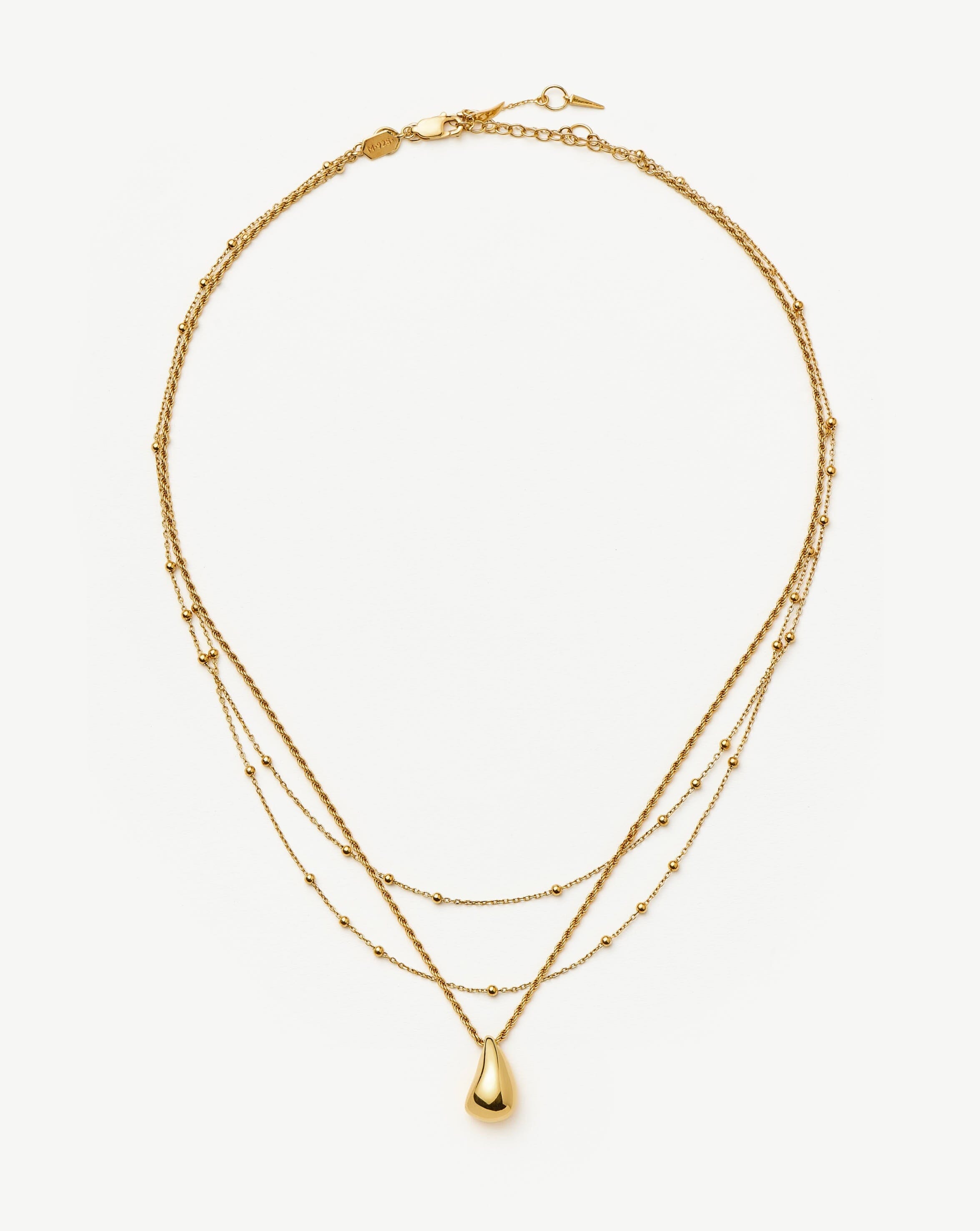 Savi Droplet Pendant & Double Necklace Set | 18k Gold Vermeil